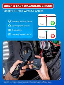Automotive Circuit Tester And Line Tracer 6-42V DC Line Short And Open Circuit Finder Circuit Tracer Circuit Breaker Finder Professional Diagnostic Tool For Cars, Boats, Trailers Open/Short Circuit Detector Cable Tracer And Voltage Detector With Flexible Probe - Black - View 3