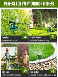 3-Arm 360° Rotating Garden Sprinkler, Automatic Lawn Watering Spray Head, Large Coverage Yard Plant Irrigation Tool - Multiple Styles - View 5