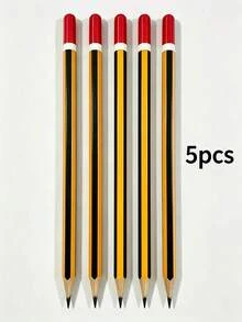 5/10/20/40 pièces Crayons de peuplier rayés jaunes premium pré-affûtés, écriture fluide et pointue, choix idéal pour le bureau et l'école, saison de la rentrée scolaire, petits cadeaux d'Halloween, papeterie d'Halloween, cadeaux de Noël, papeterie de Noël, accessoires de motivation idéaux, petits cadeaux - Rectangle - Voir 14