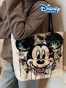 Disney Daisy, Minnie, Mickey Women's Fashion Casual Cartoon Pattern Tote Shoulder Bag, Large Capacity Top Handle Handbag, Lightweight Reusable Multifunctional Daily Office Commute And Shopping Tote Bag - Multicolor - View 1