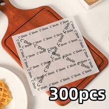 300pcs Greaseproof Paper, Oil-Absorbent Paper, Cake Packaging Tray Liners, Burger Bun Paper, 100/200pcs Food Baking Parchment Paper - View 13