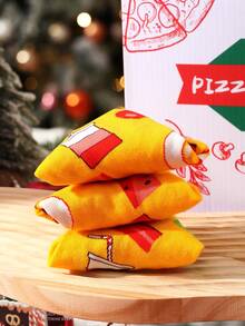 4 Pairs Colorful Pizza Mid-Calf Socks, Novelty Fun Socks Gift Box, Autumn/Winter 2026 New Creative Socks Fashion Style, Comfortable Breathable Suitable For Friends, New Year's Eve/Day Of The Dead/Party Gathering Casual Novelty Gift, Suitable For Valentine's Day/Halloween/Birthday/Christmas/New Year/Thanksgiving And Other Holiday Gifts, Unisex, Autumn/Winter Style Wearable All Seasons, Cute Fun Whimsical Unique Design Socks - Multicolor - View 7