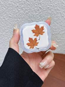 3pcs Maple Leaf Pattern Data Cable Charger Wave-Shaped Protective Cover Set, Compatible With UK Standard 20W Apple Charger, Transparent Anti-Shatter Cover, Protects Phone, 3-Prong Charger, Cable Protective Cover - Multicolor - View 5
