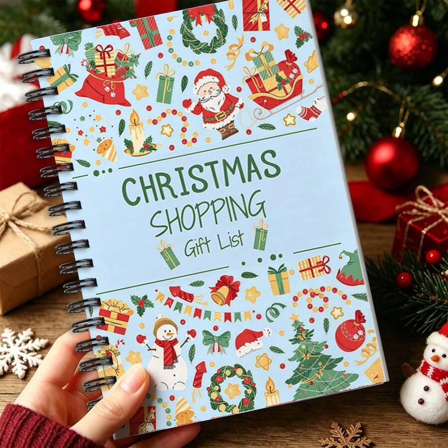 Christmas Planning & Shopping List Notebook (Santa Claus Cover Edition) - Holiday Gift & Shopping Record Manual, Includes Holiday Planning Pages, Family To-Do List And Colleague Collaboration Pages (English Version) - Compact And Portable, Easy To Use - One Size Fits All - View 1
