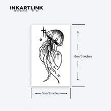 INKARTLINK 1PC Ethereal Draping Jellyfish Temporary Tattoo Sticker, Waterproof Body Art Tattoo Sticker, Lasts 2-5 Days, Water Transfer Colorful Tattoo Sticker, Suitable For Men And Women, Essential For People, Party Decoration, Holiday Celebration Body Decoration - Black - View 5