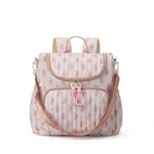 1pc Floral Quilted Large Capacity Kids Backpack, Cute Lightweight Children's Travel Bag, Suitable For Kindergarten Commute, Short Trips, Shopping, Camping, Study Tours, Handheld & Shoulder Strap Dual Use - Multicolor - View 2