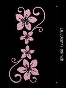 Colorful Glitter Floral Car Stickers, Personalized Floral Scroll Pattern Car Body Decoration Stickers, Waterproof Wear-Resistant Car Body Modification Decals - A - View 9