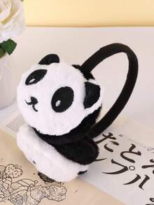 1 buah Penutup Telinga Panda Plush Nyaman untuk Anak-anak, Penghangat Telinga Plush Gaya Hewan Lucu, Pelindung Telinga Ikat Kepala Portabel, Cocok untuk Bermain di Luar Ruangan - Penutup telinga panda - View 3