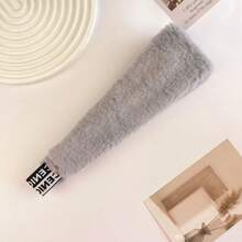 1pc 2026 Autumn/Winter New Plush Headband Faux Rabbit Fur Wide Edge Windproof Outdoor Forehead Warmer Elastic Hair Tie Solid Color Casual Polyester Fiber Anti-Cold Headband - As Shown In the Picture - View 8