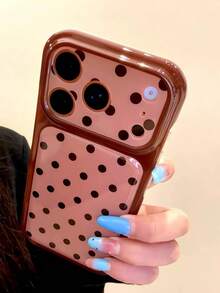 Autumn Vibe Maillard Polka Dot Phone Case Compatible With Iphone 17 Pro Max, New 17, 16 Pro Max, 15 Pro Max, 16 Pro, 15, Korean Style Aesthetic Full Coverage Protective Cover - Multicolor - View 4