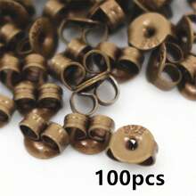 100pcs Copper Metal Earring Back Plug Stoppers DIY Earrings Jewelry Making Accessories Findings - Earring Back Stoppers - View 9