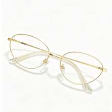 1 Pair Women's Cat Eye Glasses, Solid Color Thin Frame, Clear Lenses For Daily Wear, Fashion Accessory - Multicolor - View 9