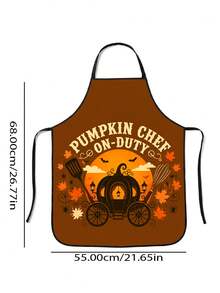 1pc Halloween Pumpkin Chef Themed Apron, Suitable For Adults, Unique Design, Kitchen Cooking Baking Party Decoration, Essential For Holiday Gatherings And Parties, Halloween Festival Supplies - Multicolor 1 - View 6