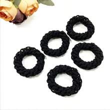 5pcs Solid Color Woven Hair Ties, Women's Thick High Elasticity Non-Damaging Hair Bands, Simple Versatile Hair Accessories - Multicolor - View 4