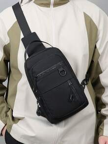 Men's Casual Commuter One Shoulder Chest Bag - Multicolor - View 5