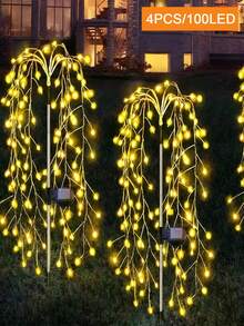 4pcs Solar Powered Ground Stake Firework Lights (200/160/100 LED), Christmas Garden Landscape Lights, Solar Fireworks Lights, 8 Lighting Modes, Suitable For Christmas, Garden, Home, Wedding, Lawn And Party Decoration - Solar Firecracker Lights - View 27