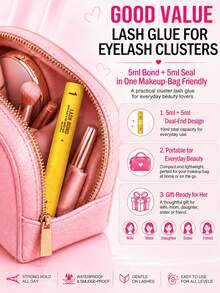 1pc 10ML Eyelash Extension Adhesive Sealant, Suitable For Eyelash Cluster Extensions, Long-Lasting Strong Grip, Waterproof, 2-In-1, False Eyelash Extension Home DIY Self-Application Glue - View 5