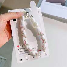 Stylish Braided Phone Wrist Strap Featuring Colorful Seed Beads And Pearl Accents-Doubles As A Decorative Charm For Bags; Anti-Loss Design. - Multicolor - View 5