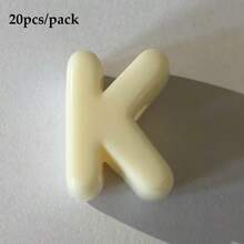 20顆米色壓克力大孔字母珠 A-Z，DIY手工配件，可用於製作鑰匙圈與手機配件，適合創意手工藝 - 米色 - 查看 13