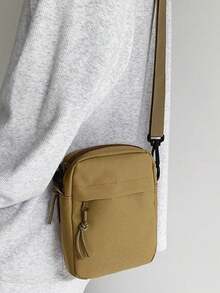 Tas Selempang Kecil Pria, Tas Bahu Kasual Nilon, Tas Kurir Mini Ringan untuk Kerja Sehari-hari, Perjalanan, dan Aktivitas Luar Ruangan - Khaki - View 6