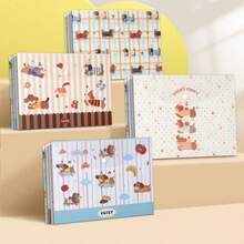 A4 Cute Multicolor Snap Button File Bag Cartoon Document Holder Minimalist PP Storage Folder Office Thickened Exam Paper Bag File Organizer - Multicolor - View 1