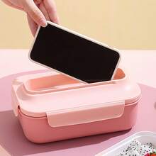 1pc Lunch Box - With Cutlery, Bento Box With Spoon And Fork, Microwave Lunch Box, Insulated Bento Lunch Bag - Multicolor - View 1