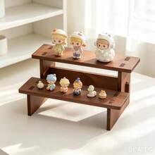Rak Pajangan Bertingkat Kayu Dua Lapis, Rak Penyimpanan Figur Kotak Buta, Organizer Kosmetik dan Parfum Meja, Rak Pajangan Bertingkat Dekoratif - MultiWarna - View 5