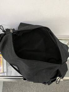 Vintage Men's Canvas Crossbody Bag Peach Tree - Black - View 5