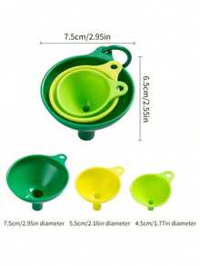3pcs Random Color Creative Funnel Set, Kitchen Plastic Large Mouth Small And Large Oil Funnel/Wine Funnel Dispensing Tool - View 6