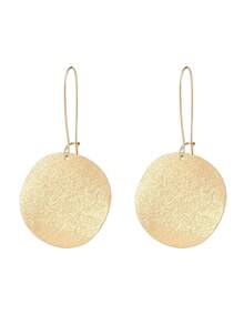 Ashenrae Round Drop Earrings - Yellow Gold - View 3