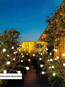 Solar Garden Lights - Upgrade Your Solar-Powered Swing Light, Wind-Driven Swing Light, Outdoor Light, Patio Path Decoration, Perfect For Halloween And Christmas Holiday Decorations. - Firefly - View 5