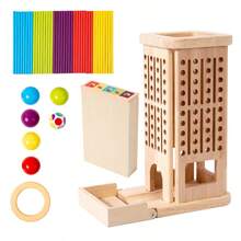 Fun Balance Tower Stick Pulling Tabletop Game, Parent-Child Interactive Battle, Tests Focus And Judgment Skills. Roll Dice To Draw Colored Sticks, Be Careful Not To Let The Ball Drop. Complete Accessories, Simple Yet Brain-Burning Gameplay, Fun Desktop Game For Family Gatherings And Parties - Multicolor - View 9