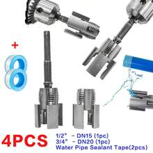 2 Pieces PPR Pipe Thread Repair Tool Kit + Water Pipe Sealing Tape, DN15+DN20, Electric Drill Thread Repair - 1/2&3/4 Male And Female Threads, Suitable For PVC And PPR Pipes, Heavy-Duty Metal Pipe Repair Tool - 4-in-1 + 6-in-1 Lint Remover - View 3