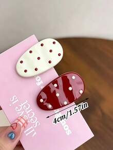 8pcs Mini Polka Dot Oval Hair Clips, Simple Side Bang Hair Clips, Fresh Women's Hair Accessories, Suitable For Daily Commute And Outings, Women's Hair Clips - Multicolor - View 6