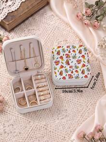Women'S Jewelry Box With Butterfly Print-Portable Travel Jewelry Storage Case For Women Ring Earring Necklaces-Top Choice For Holiday Gift - Butterfly Design - View 22