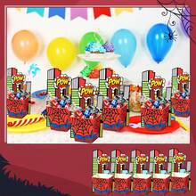 12/24 Pcs Spider Theme Candy Box Birthday Spider Web Gift Box Wrapping Paper Boxes For School Birthday Christmas Halloween Party Supplies Decor - Multicolor - View 5