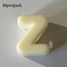 20顆米色壓克力大孔字母珠 A-Z，DIY手工配件，可用於製作鑰匙圈與手機配件，適合創意手工藝 - 米色 - 查看 7