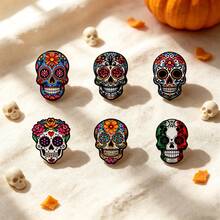Mexican Skull Brooch Unique Enamel Lapel Pin - Personalized Badge For Backpacks And Clothes - Halloween Decoration - Suitable As Halloween Gift For Friends - Black - View 11