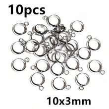 10pcs Stainless Steel Gold Color Loop Hoops Rings Circle Bails Connector Diy Jewelry Findings Accessories For Bracelet Necklace - Bails - View 17