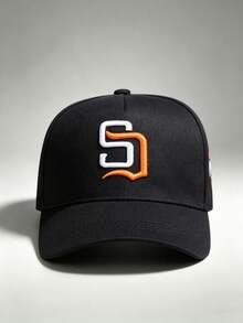 1pc Gothic Men Hats Letter S Embroidered Side World Series Printing Hat For Men Adjustable Baseball Cap Perfect For Parties Travel And Sun Protection - Multicolor - View 7