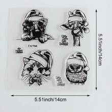 Clear Silicone Stamp, Christmas Themed Transparent Stamp For DIY Scrapbooking, Card Making, Journal Decoration, Christmas Tree Snowflake Cat Gift Gnome Pattern - SD-4 - View 27