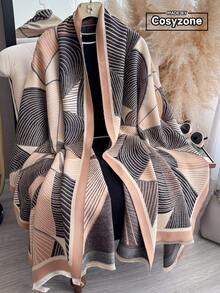 1pc Faux Cashmere Elegant Pattern Jacquard Warm Scarf For Women, Air Conditioning Room Blanket, Autumn/Winter Outdoor Travel Cold Protection Neck Warmer, Soft Decorative Scarf Shawl Dual-Use, Suitable For Daily Matching, First Choice For Gift Giving - Multicolor - View 1