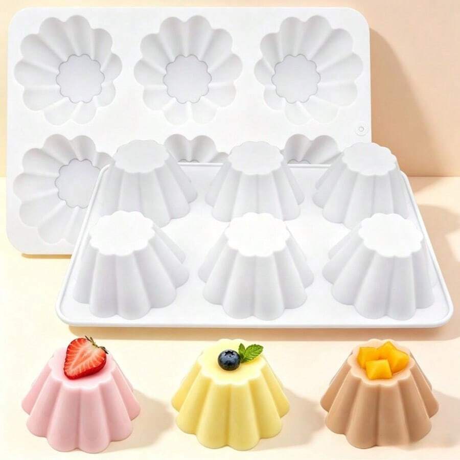 Cup Shape Silicone Mold 6-Cavity, Nonstick Baking Pan For Chocolate Mousse, Jelly, Cake & Ice – Easy Release