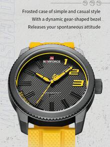 NAVIFORCE Popular Male Wristwatch Military Sports Shockproof Waterproof Silicone Watch Men Fashion Casual Clock - Yellow - View 9