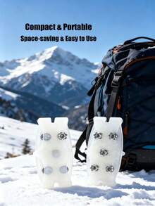 1 Pair Silicone Ice Cleats, Non-Slip Shoe Toe Grips, Suitable For Winter Snow Outdoor Activities - Multicolor - View 2