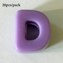 20顆紫色壓克力大孔字母珠 A-Z，DIY手工配件，可用於製作鑰匙圈與手機配件，適合DIY創意手工藝 - 紫色 - 查看 19