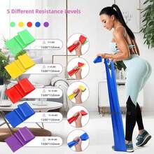 Yoga Resistance Band, TPE Elastic Stretch Band, Fitness Equipment For Physical Therapy, Gym, Yoga, Pilates, Strength Training - A - View 1
