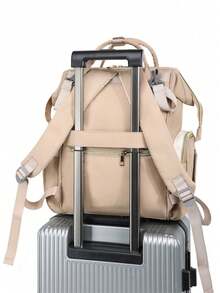 1 buah Tas Popok Ransel – Tas Jinjing Perjalanan Bayi Esensial – Tas Popok Multifungsi Tahan Air, Tas Bayi Esensial untuk Perjalanan, Tas Popok Kapasitas Besar, Kantung Popok, Tali Stroller, – Tas Popok Ransel Kantung Popok Kapasitas Besar Unisex - Khaki - View 9