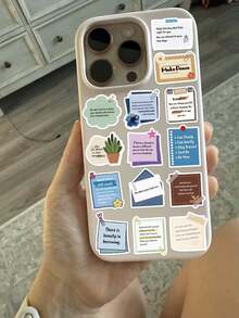 50PCS,Encouraging Comments Mobile Phone Stickers,PVC Material,Scrapbook Supplies,Creative And Aesthetic Design Sticker,Suitable For Mobile Phone Cases,Tablets,Laptops,Suitcases,Cars,Notebooks,Helmet,Guitar,Skateboard,Storage Box,Computer, - Multicolor - View 5