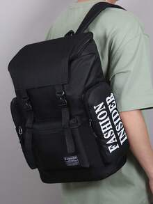 Ransel Kapasitas Besar Pria, Tas Daypack Laptop untuk Perjalanan, Tas Sekolah Kuliah Tahan Air dengan Desain Banyak Kantong - Hitam - View 5